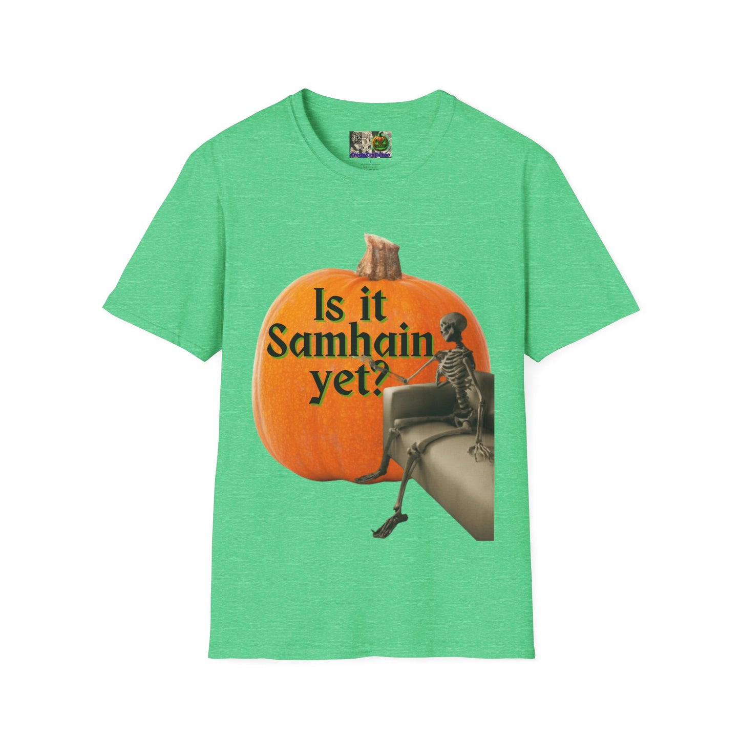 Is It Samhain Yet? Skeleton's Giant Pumpkin Dark colors Unisex T-Shirt by CreepyCrafts.boo