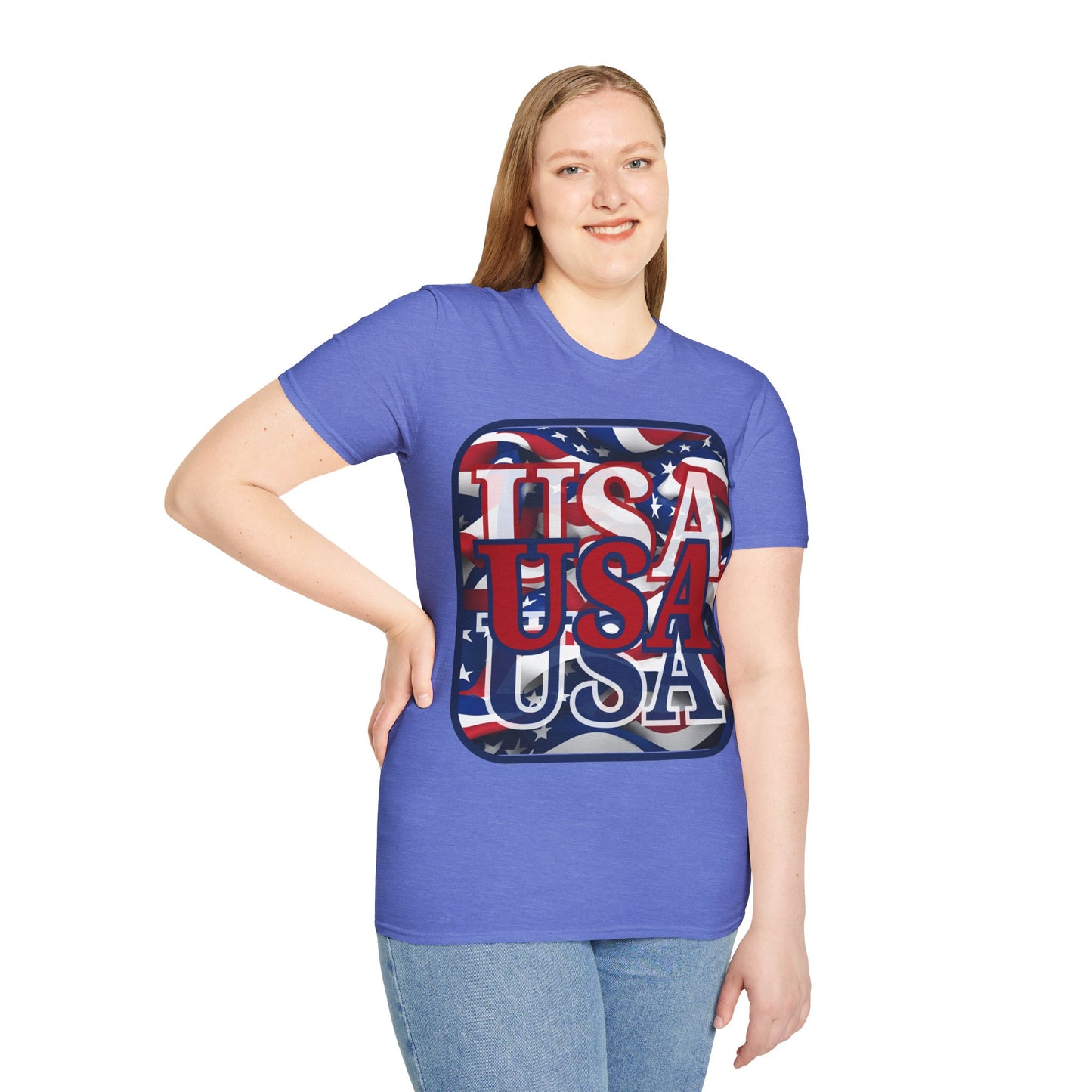 RED White and Blue USA Patriot Light colors Unisex T-Shirt by cypherpunkgear.com