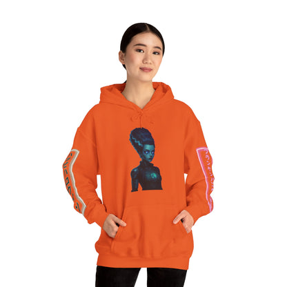Neon Bride of Frankenstein Hoodie Unisex Hooded Sweatshirt by CreepyCrafts.boo