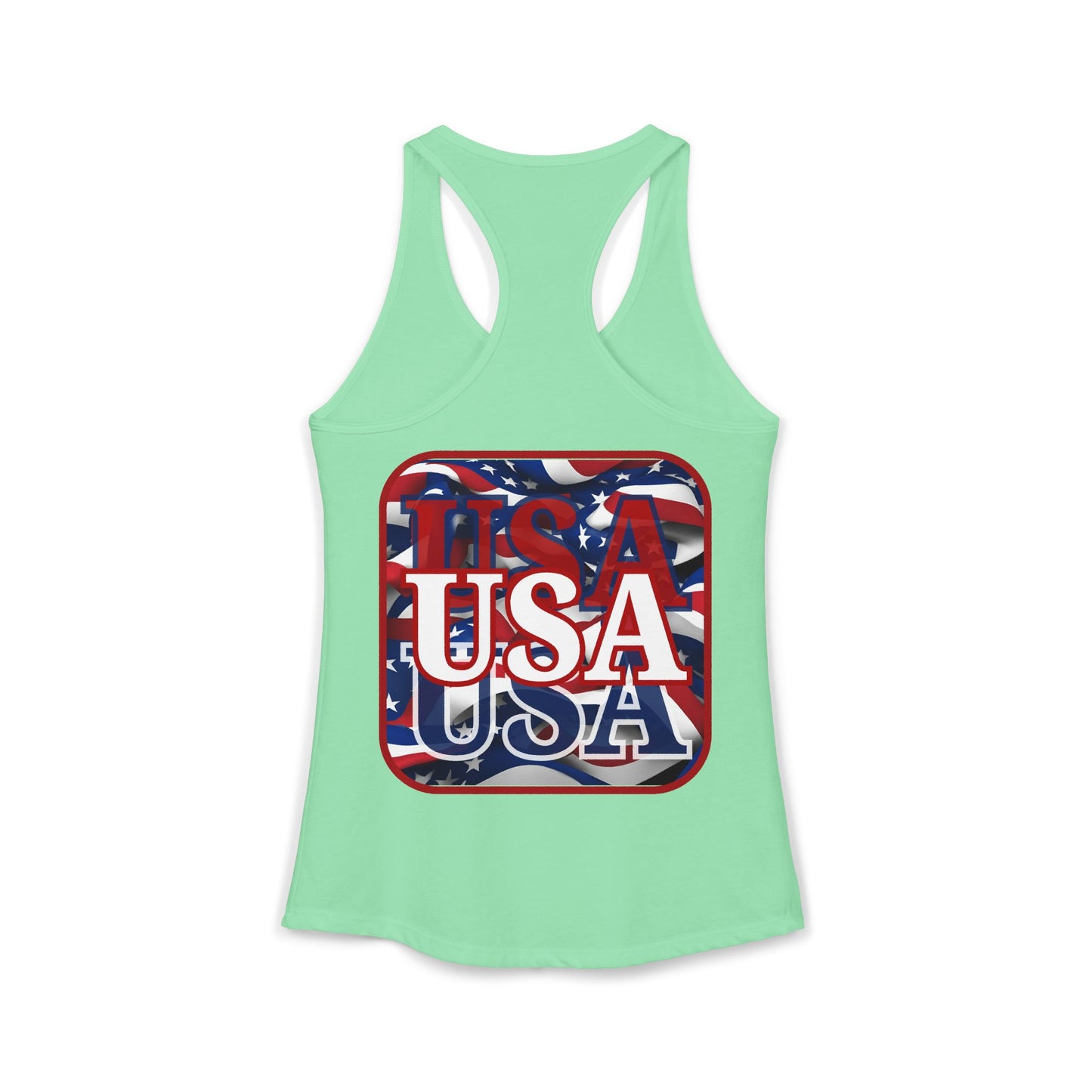 ¡EE.UU! ¡EE.UU! ¡EE.UU! ¡Patriot de 2 caras de cypherpunkgear! Camiseta sin mangas ideal con espalda cruzada para mujer