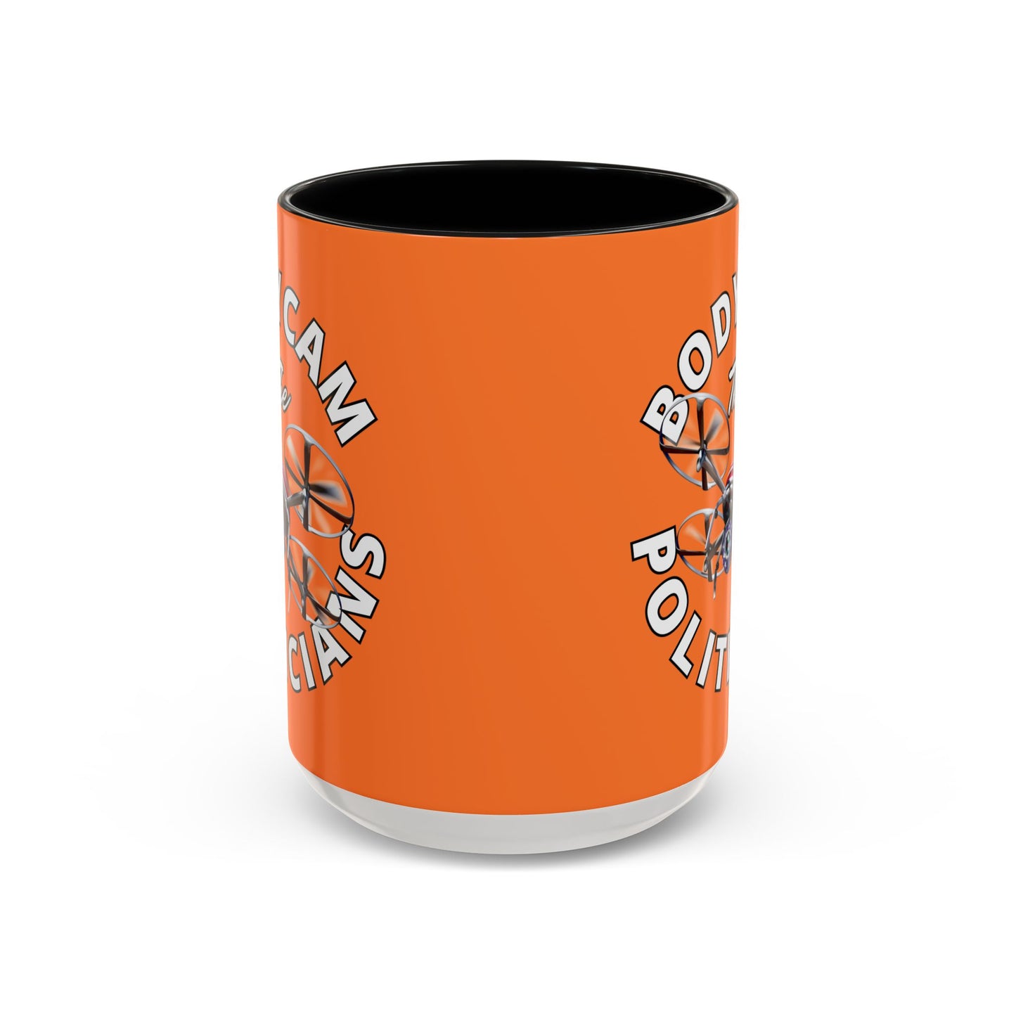 Bodycam the Politicians Drone Orange Accent Mug by cypherpunkgear.com
