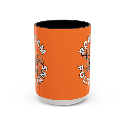 Bodycam the Politicians Drone Orange Accent Mug by cypherpunkgear.com