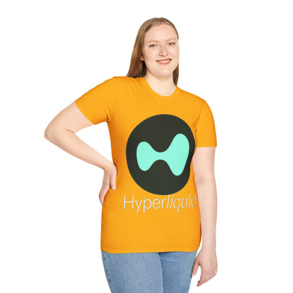 Hyperliquid White font Unisex T-Shirt by cypherpunkgear.com