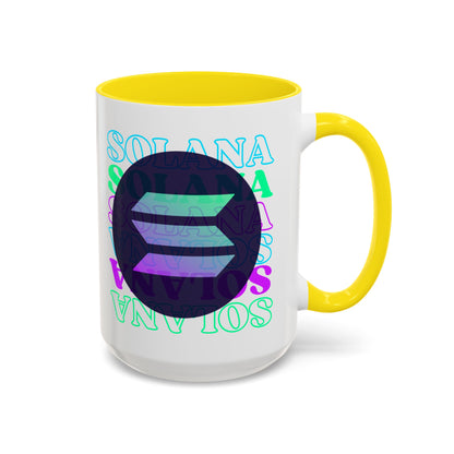 Solana Solana Solana (SOL) Accent Mug by cypherpunkgear.com