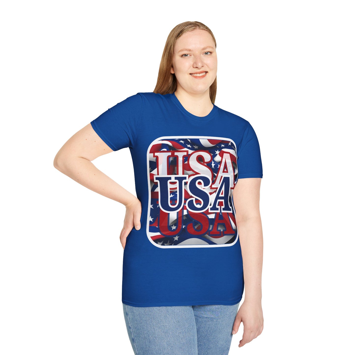 Red White and BLUE USA Patriot Dark colors Unisex T-Shirt by cypherpunkgear.com