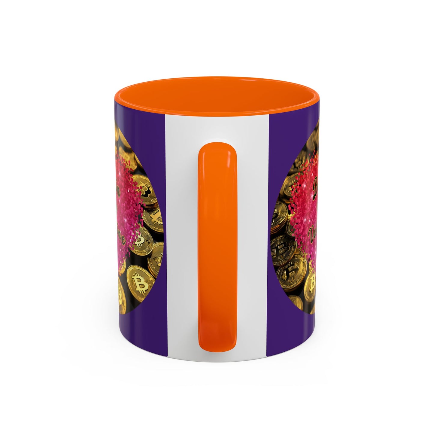 Bitcoin is My Valentine Purple Accent Mug by cypherpunkgear.com
