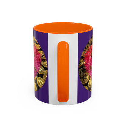 Bitcoin is My Valentine Purple Accent Mug by cypherpunkgear.com
