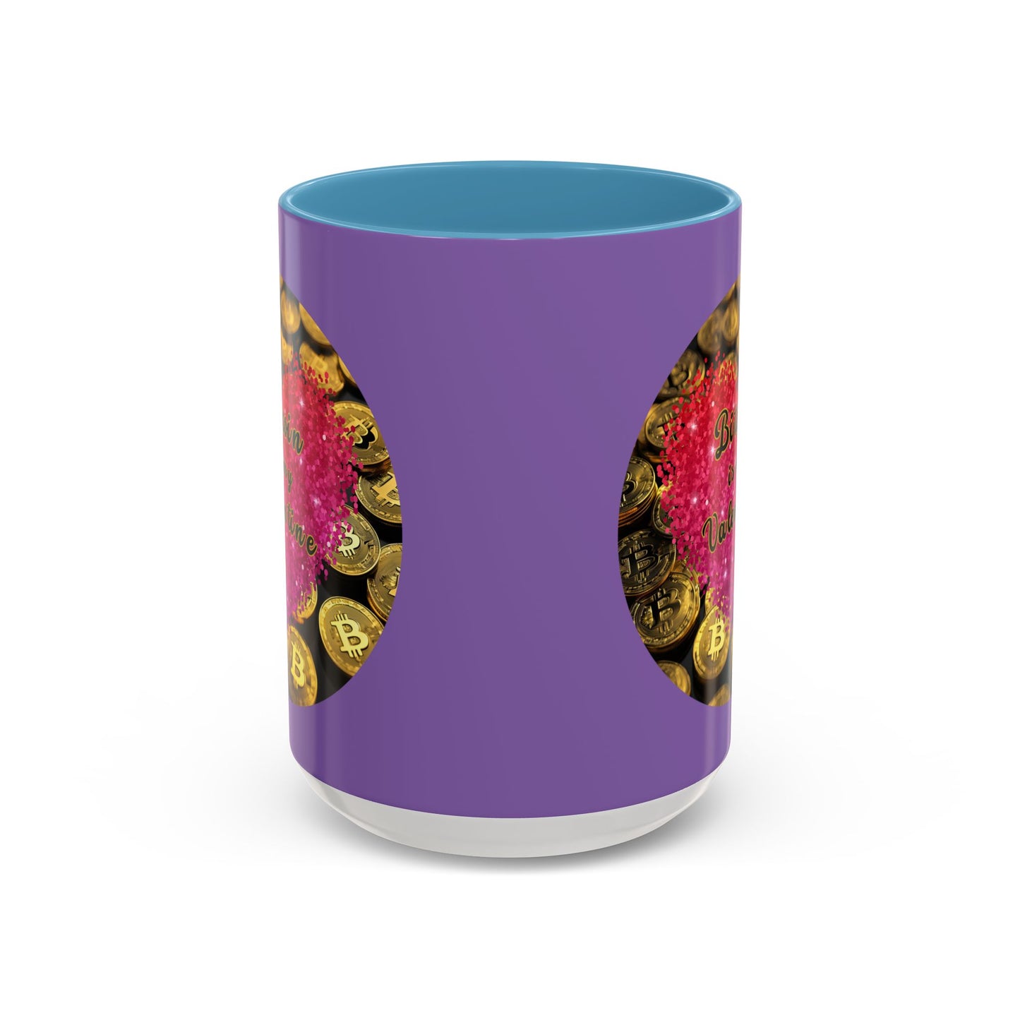 Bitcoin is My Valentine Light Purple Accent Mug by cypherpunkgear.com