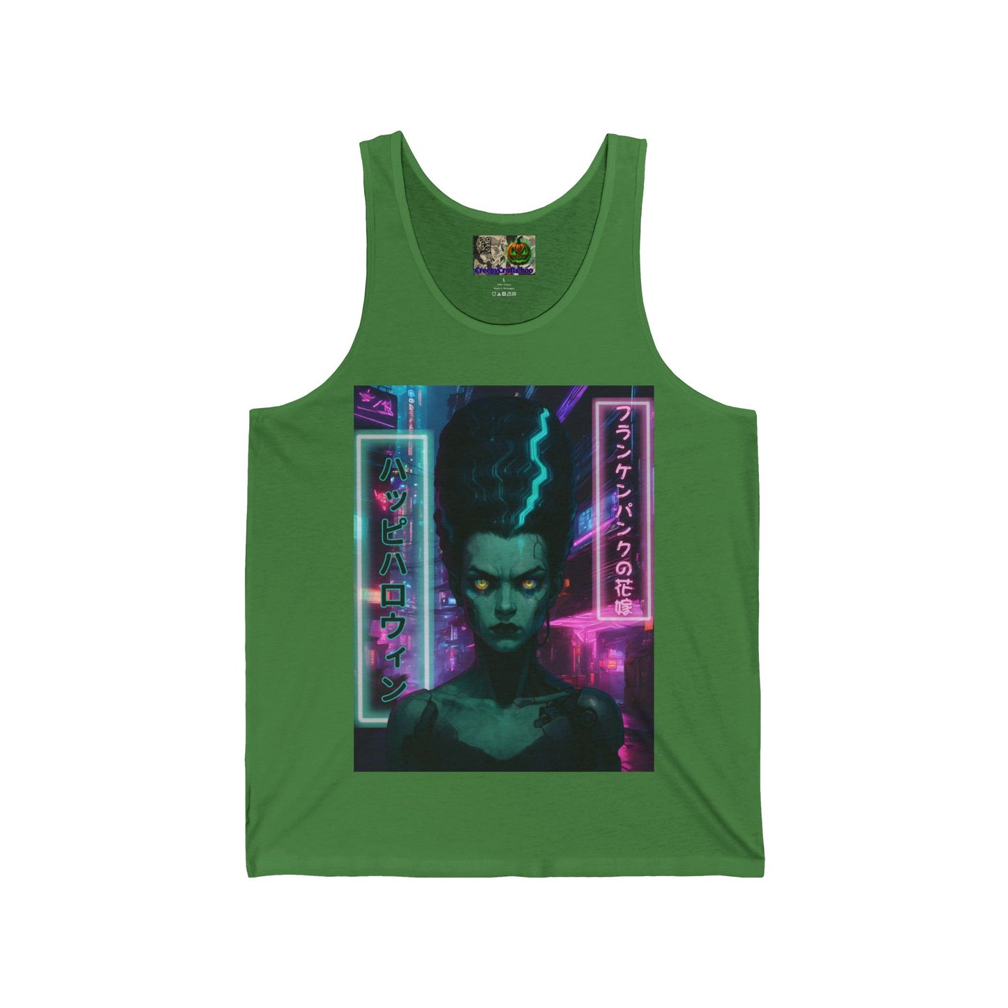 Bride of Frankenpunk Unisex Jersey Tank Top by CreepyCrafts.boo