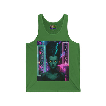 Bride of Frankenpunk Unisex Jersey Tank Top by CreepyCrafts.boo