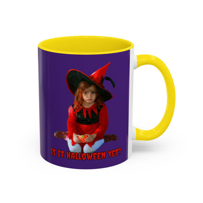 Is it Halloween yet? Dark Purple Accent Mug by CreepyCrafts.boo