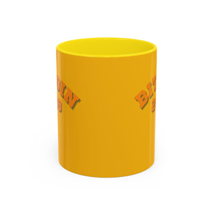 Bitcoin 2009 Yellow Accent Mug by cypherpunkgear.com