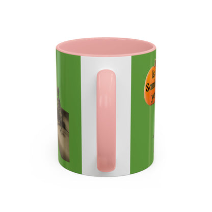 Is it Samhain yet? Skeleton's Pumpkin Green Accent Mug by CreepyCrafts.boo