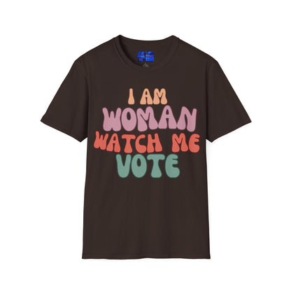 I Am Woman Watch Me Vote DKcolors Unisex T-Shirt by cypherpunkgear.com