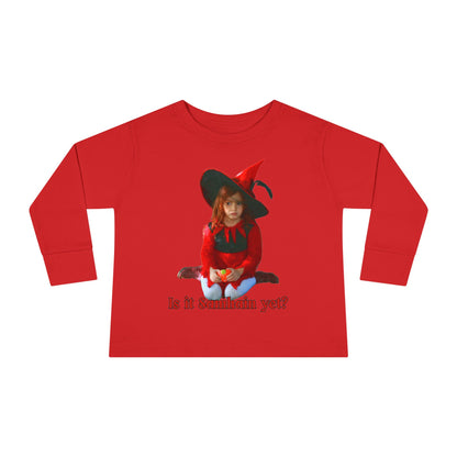 Is it Samhain yet? Toddler Long Sleeve Tee by CreepyCrafts.boo