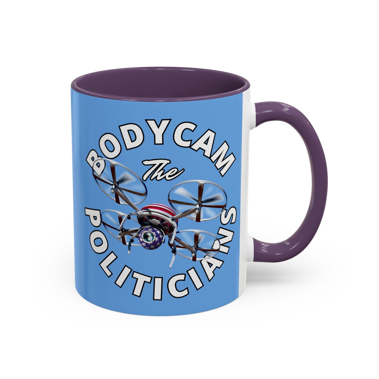 Bodycam the Politicians Drone Light Blue Accent Mug by cypherpunkgear.com