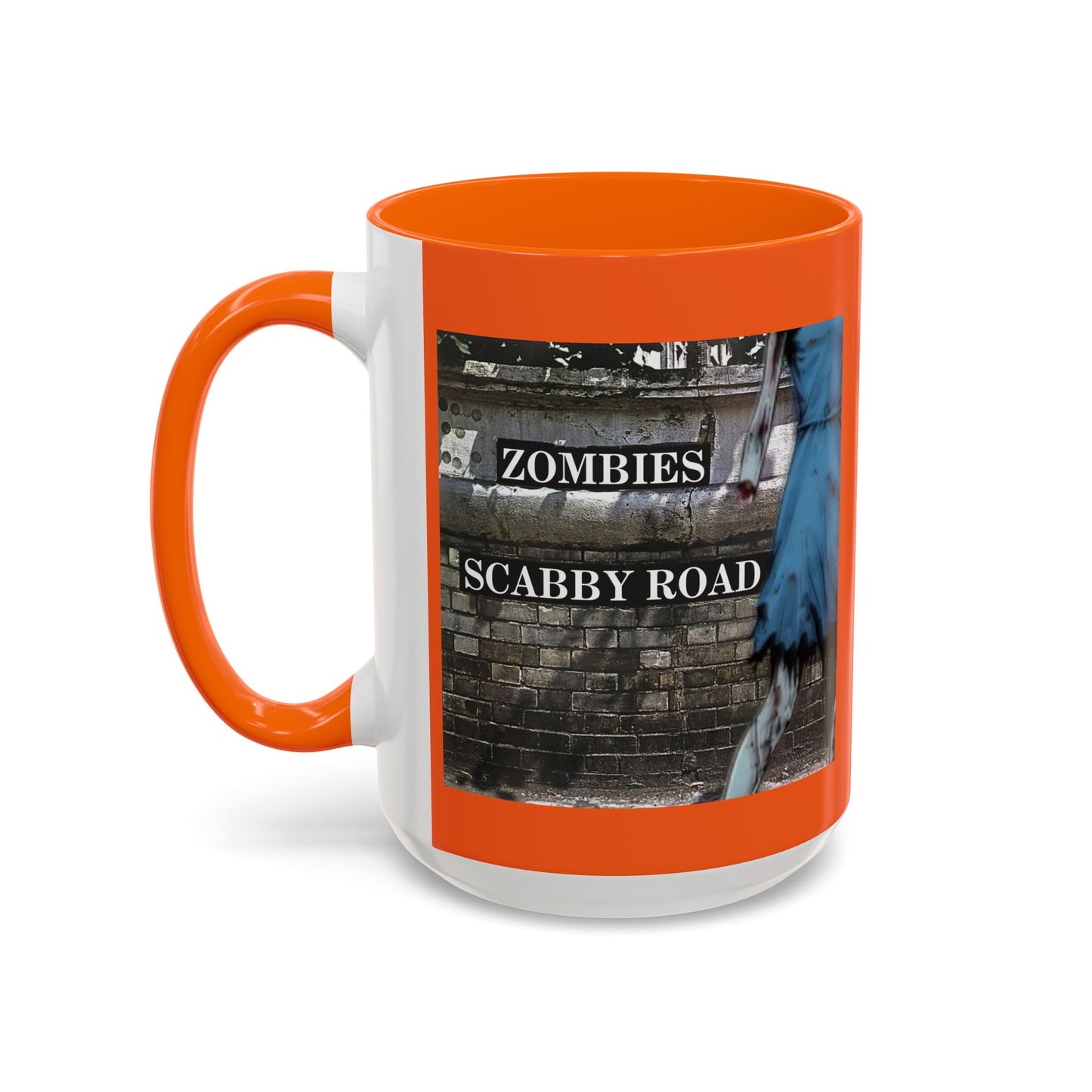 2-sided, Scabby Road Orange Accent Mug by CreepyCrafts.boo