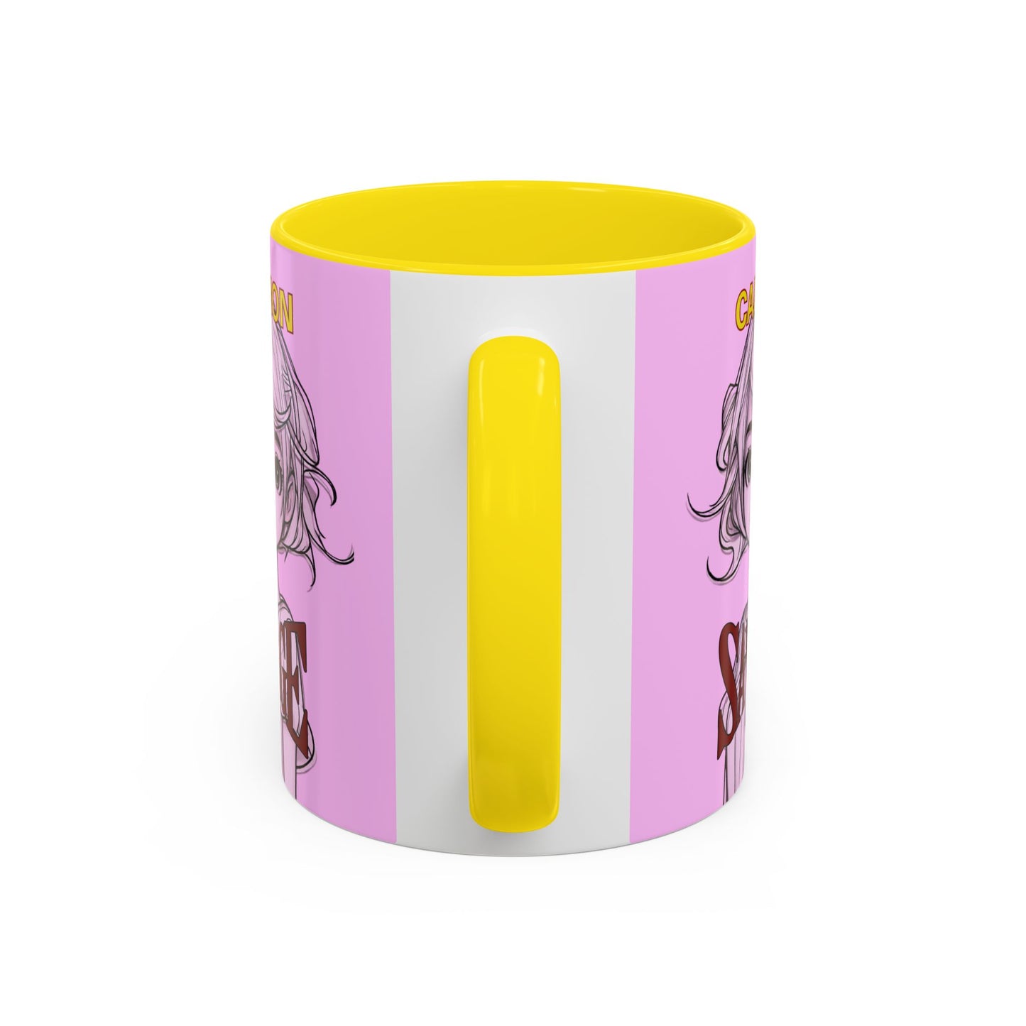 Caution, Savage Pink Accent Mug by cypherpunkgear.com