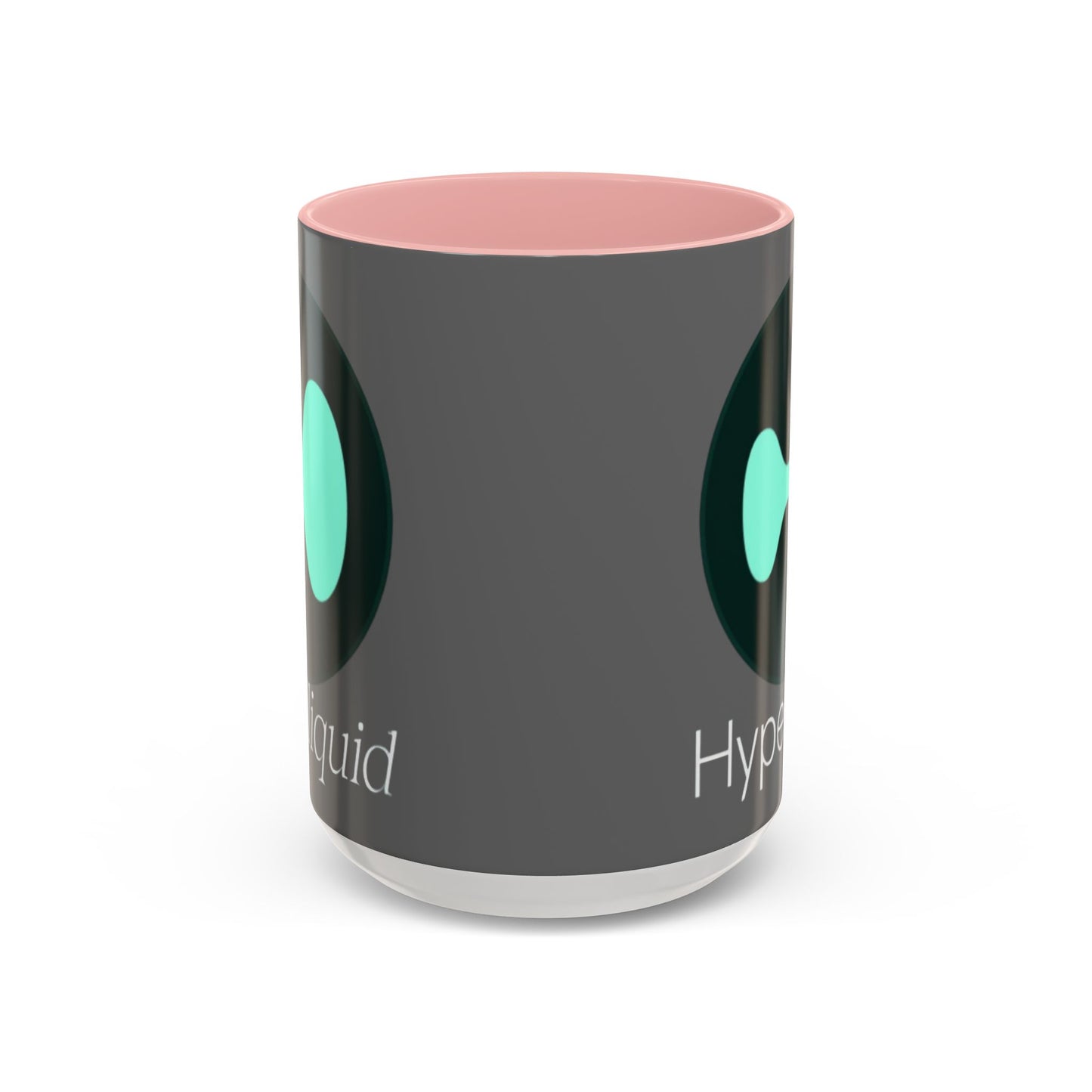 Hyperliquid White font Grey Accent Mug by cypherpunkgear.com