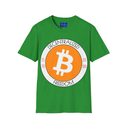 Bitcoin Decentralized Freedom DKcolors Unisex T-Shirt by cypherpunkgear.com
