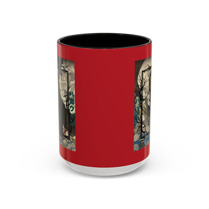 Yōkai Happy Halloween Red Accent Mug by CreepyCrafts.boo