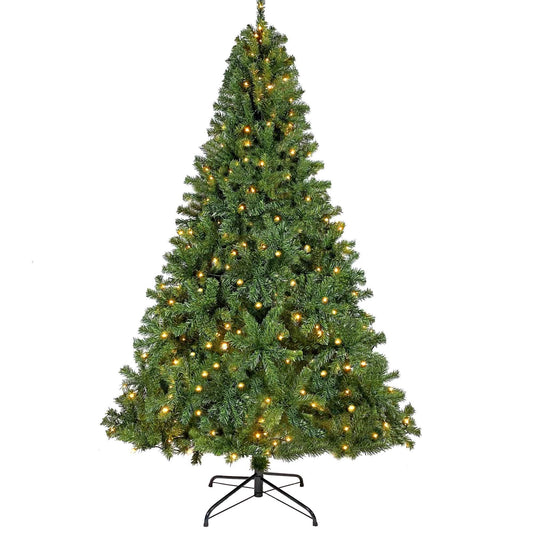 350 LED Solid Color Printed Green Hinged Fraser Fir Artificial Christmas Tree