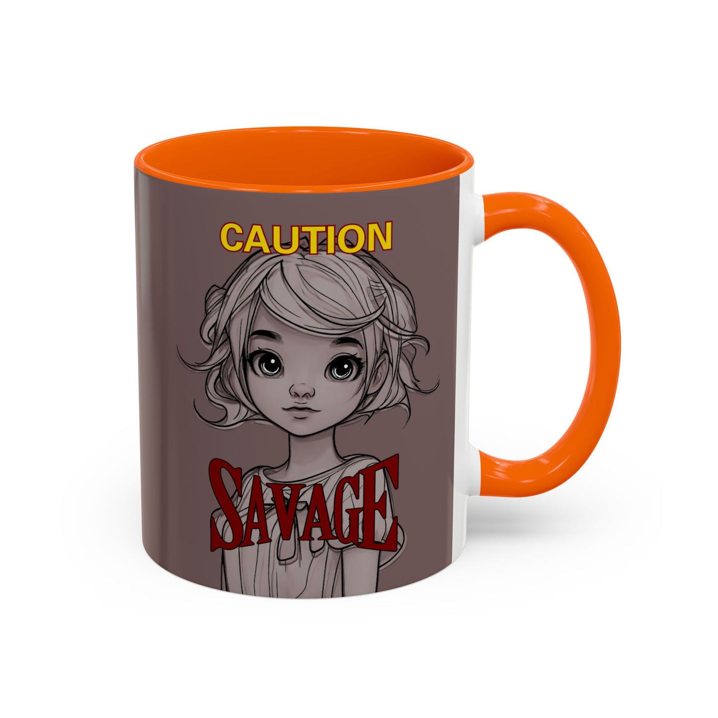 Caution, Savage Grey Accent Mug by cypherpunkgear.com