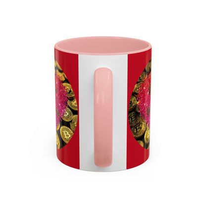 Bitcoin is My Valentine Red Accent Mug by cypherpunkgear.com