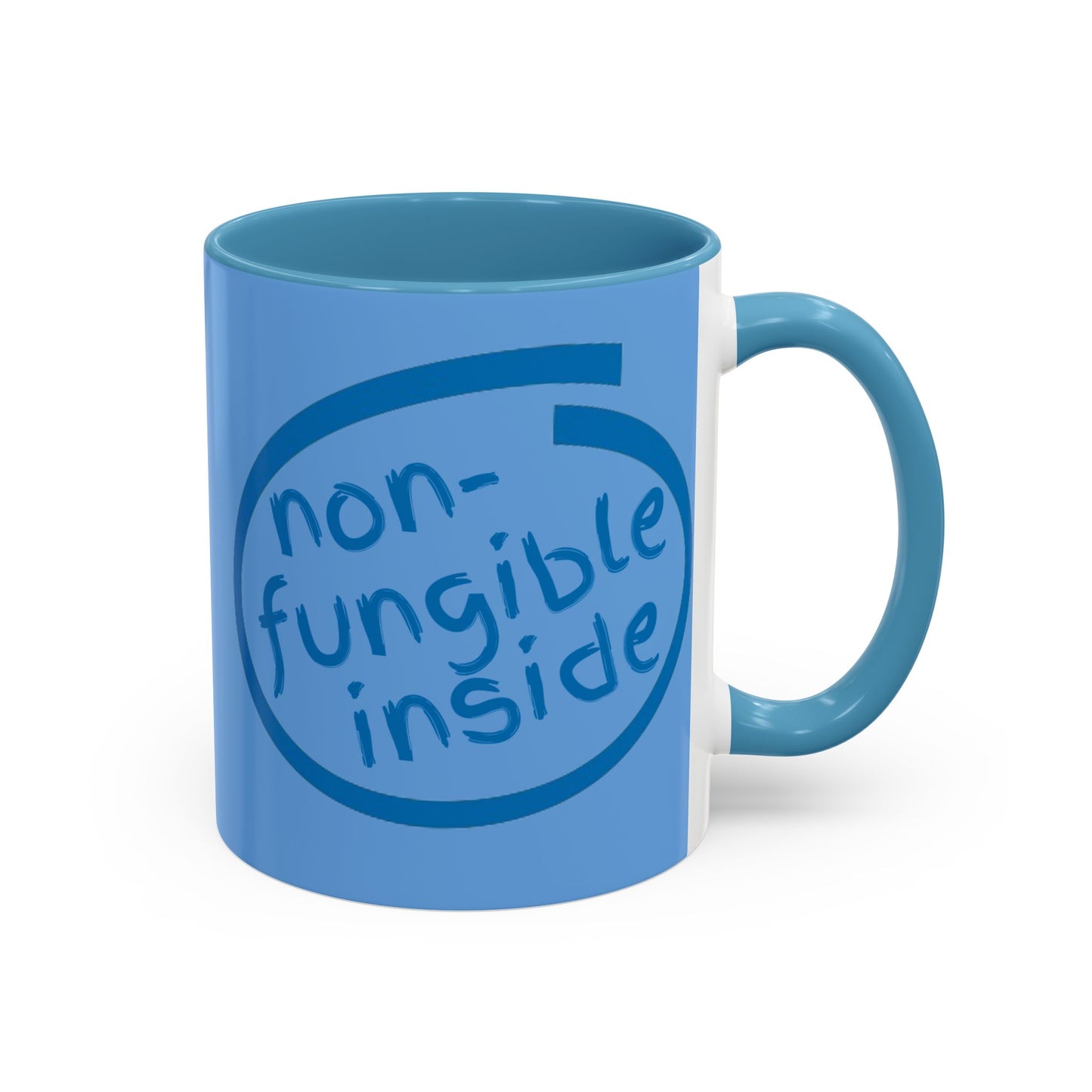 Non-Fungible Inside Light Blue Accent Mug by cypherpunkgear.com