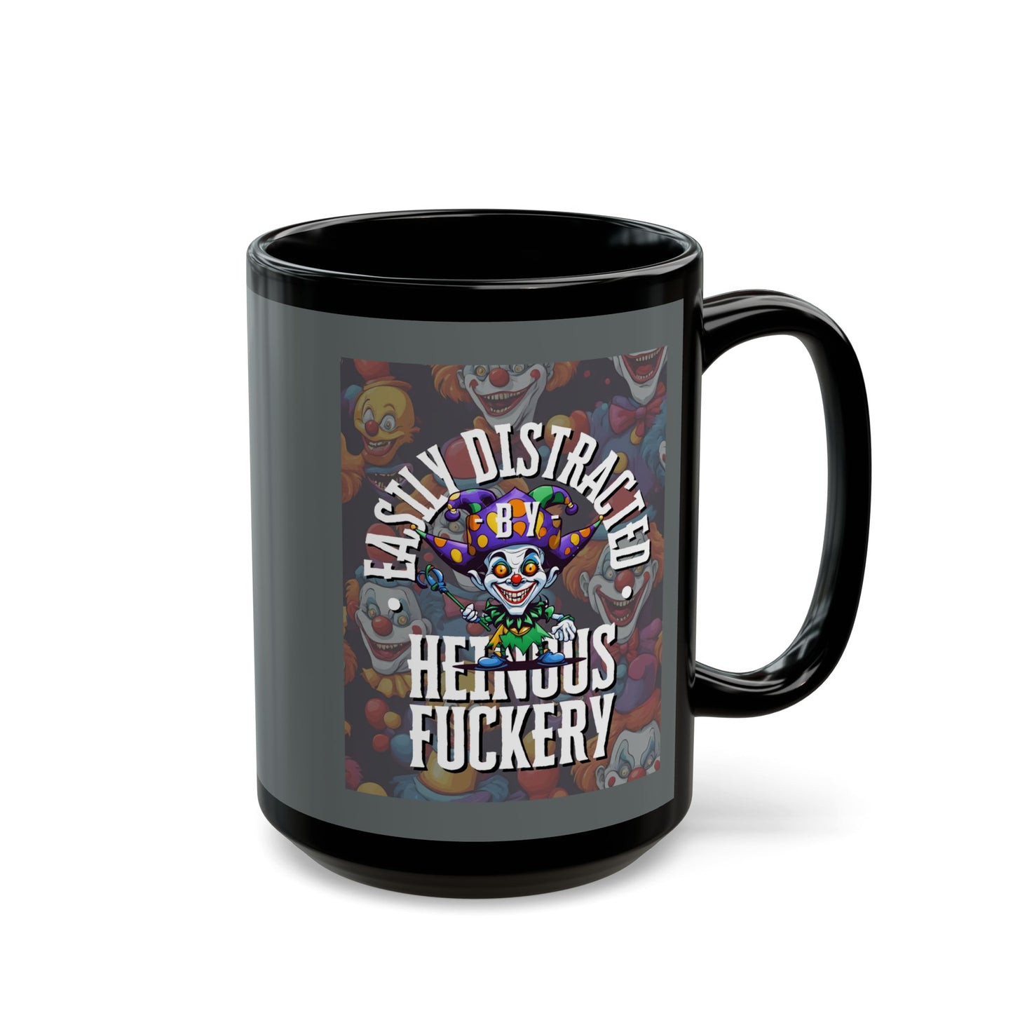 Easily Distracted by Heinous Fuckery Little Jinx Grey Mug by cypherpunkgear.com