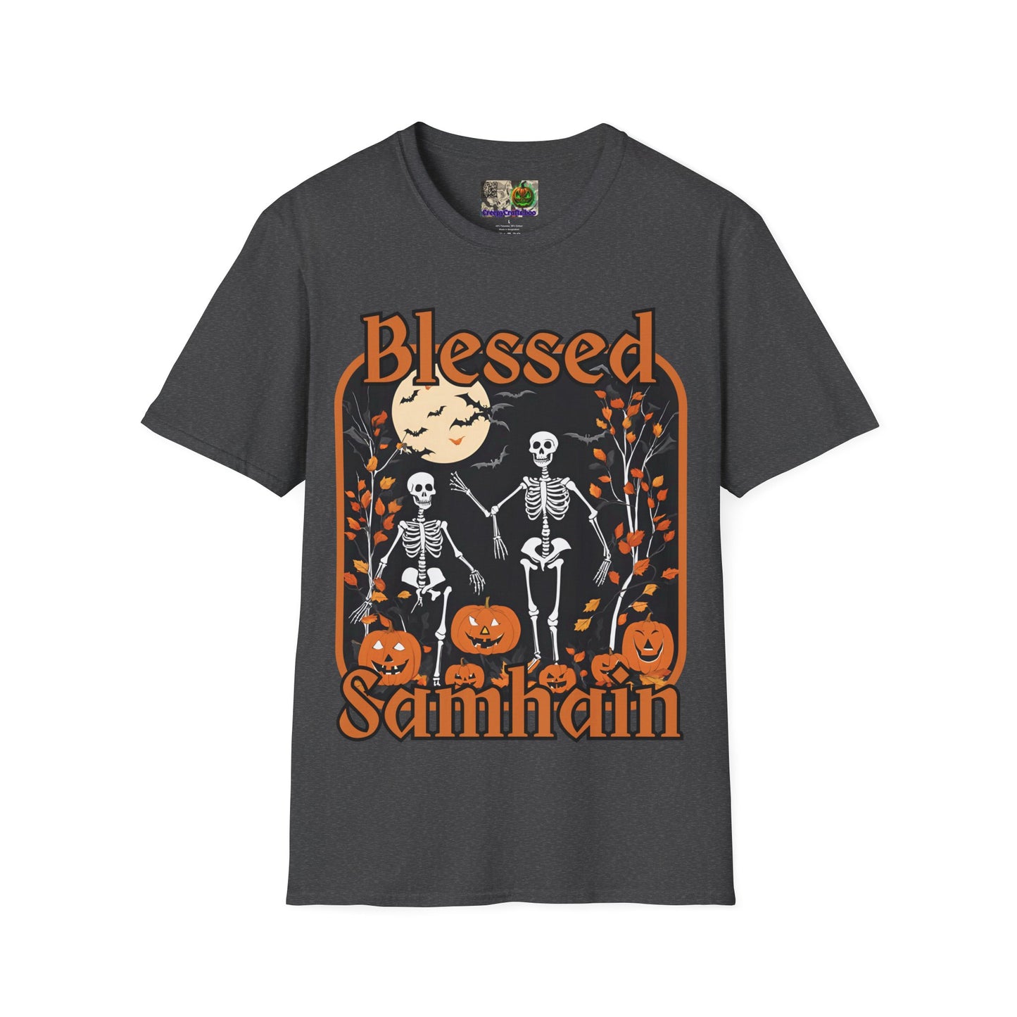 Spooktacular Skeletons of Samhain Dark colors Unisex T-Shirt by CreepyCrafts.boo