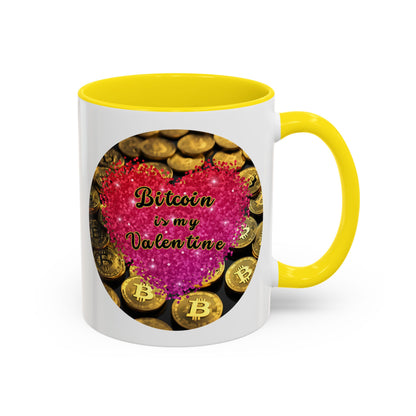 Bitcoin is My Valentine White Accent Mug by cypherpunkgear.com