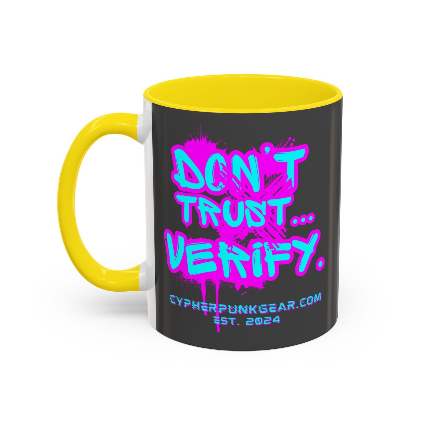 Don't Trust...Verify. Grey Accent Mug by cypherpunkgear.com