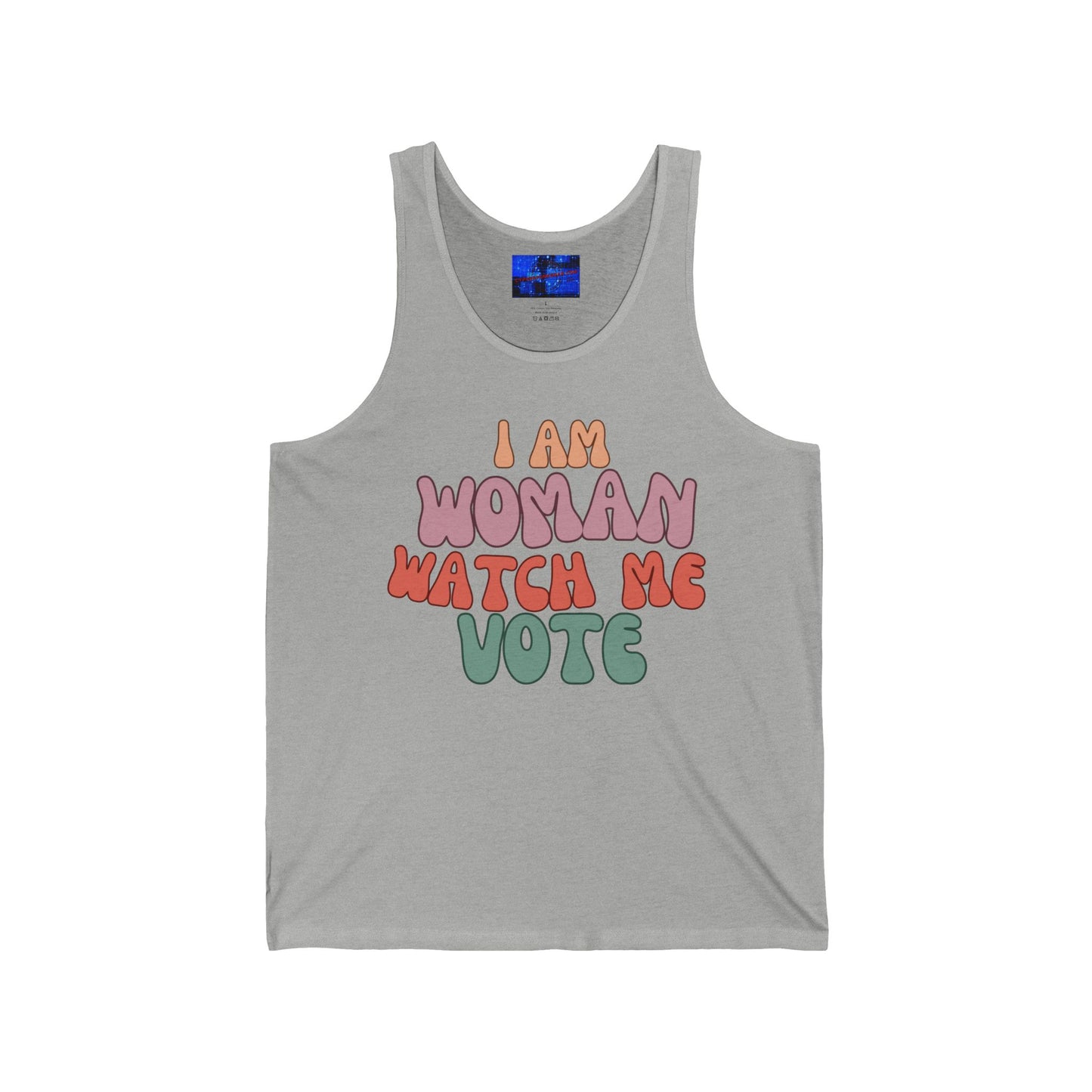 I Am Woman Watch Me Vote Unisex Jersey Tank Top by cypherpunkgear