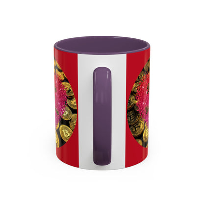 Bitcoin is My Valentine Red Accent Mug by cypherpunkgear.com