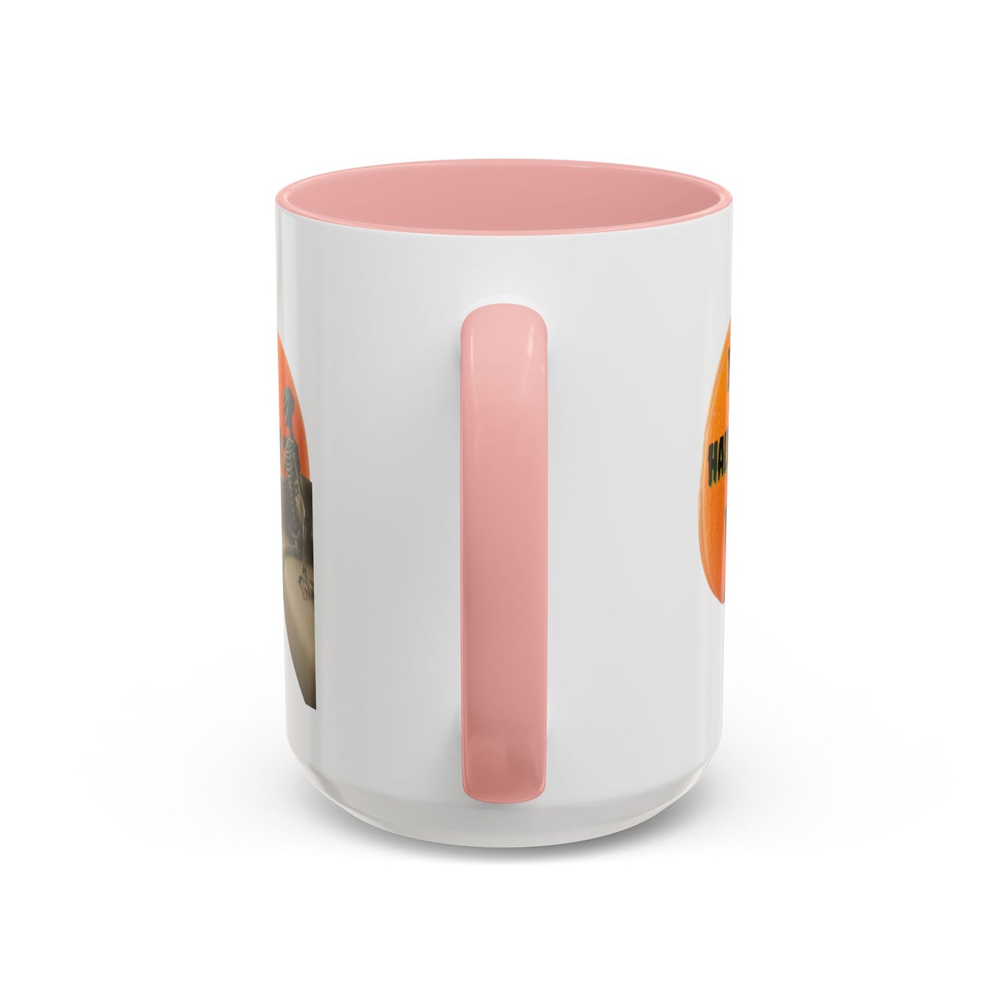 Is it Halloween yet? Skeleton's Giant Pumpkin White Accent Mug by CreepyCrafts.boo