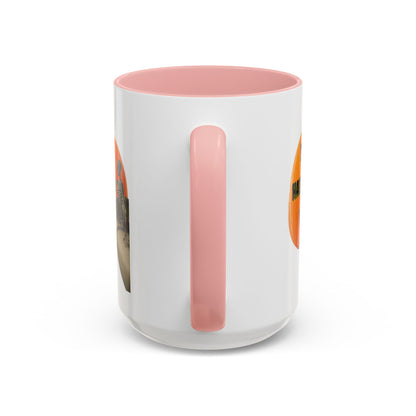 Is it Halloween yet? Skeleton's Giant Pumpkin White Accent Mug by CreepyCrafts.boo