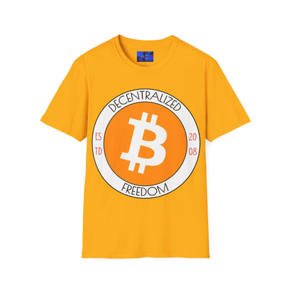 Bitcoin Decentralized Freedom LTcolors Unisex T-Shirt by cypherpunkgear