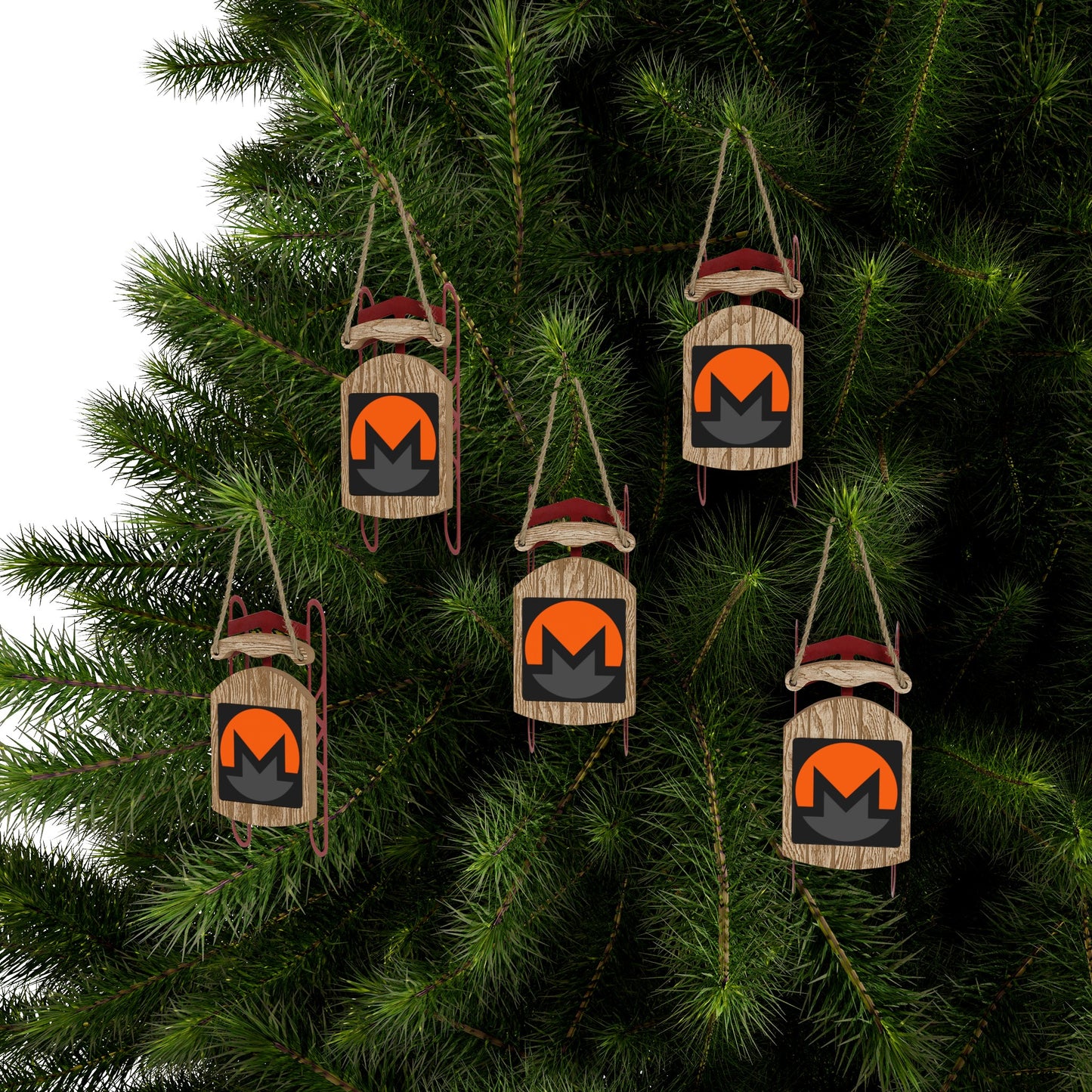 Monero (XMR) Black BG Sled Ornament by cypherpunkgear