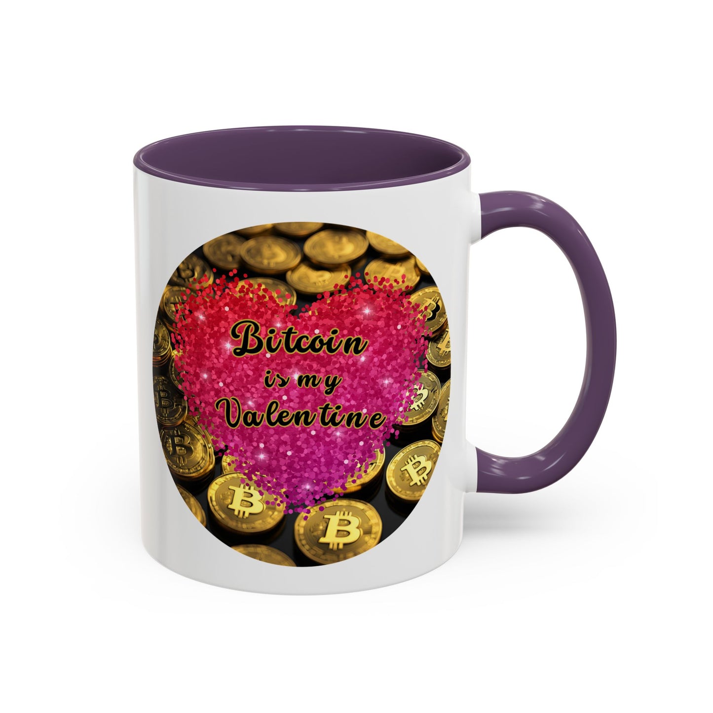 Bitcoin is My Valentine White Accent Mug by cypherpunkgear.com