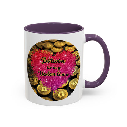 Bitcoin is My Valentine White Accent Mug by cypherpunkgear.com