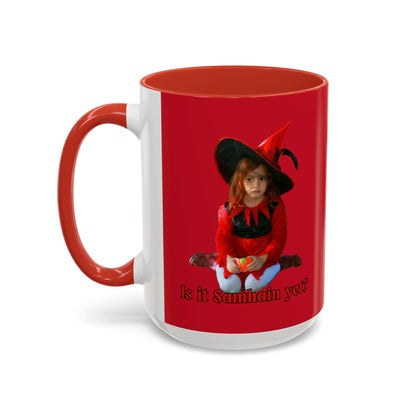 Is it Samhain yet? Red Accent Mug by CreepyCrafts.boo