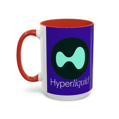 Hyperliquid White font Dark Purple Accent Mug by cypherpunkgear.com
