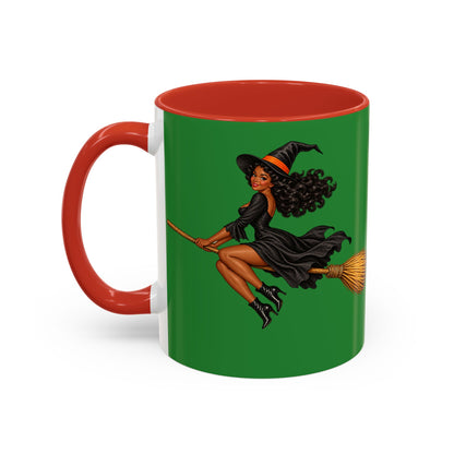 Velvet Vex Green Accent Mug by CreepyCrafts.boo