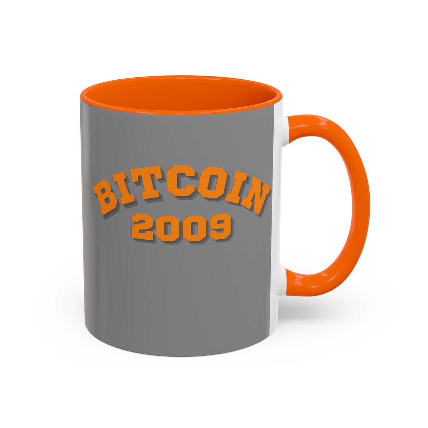 Bitcoin 2009 Grey Accent Mug by cypherpunkgear.com