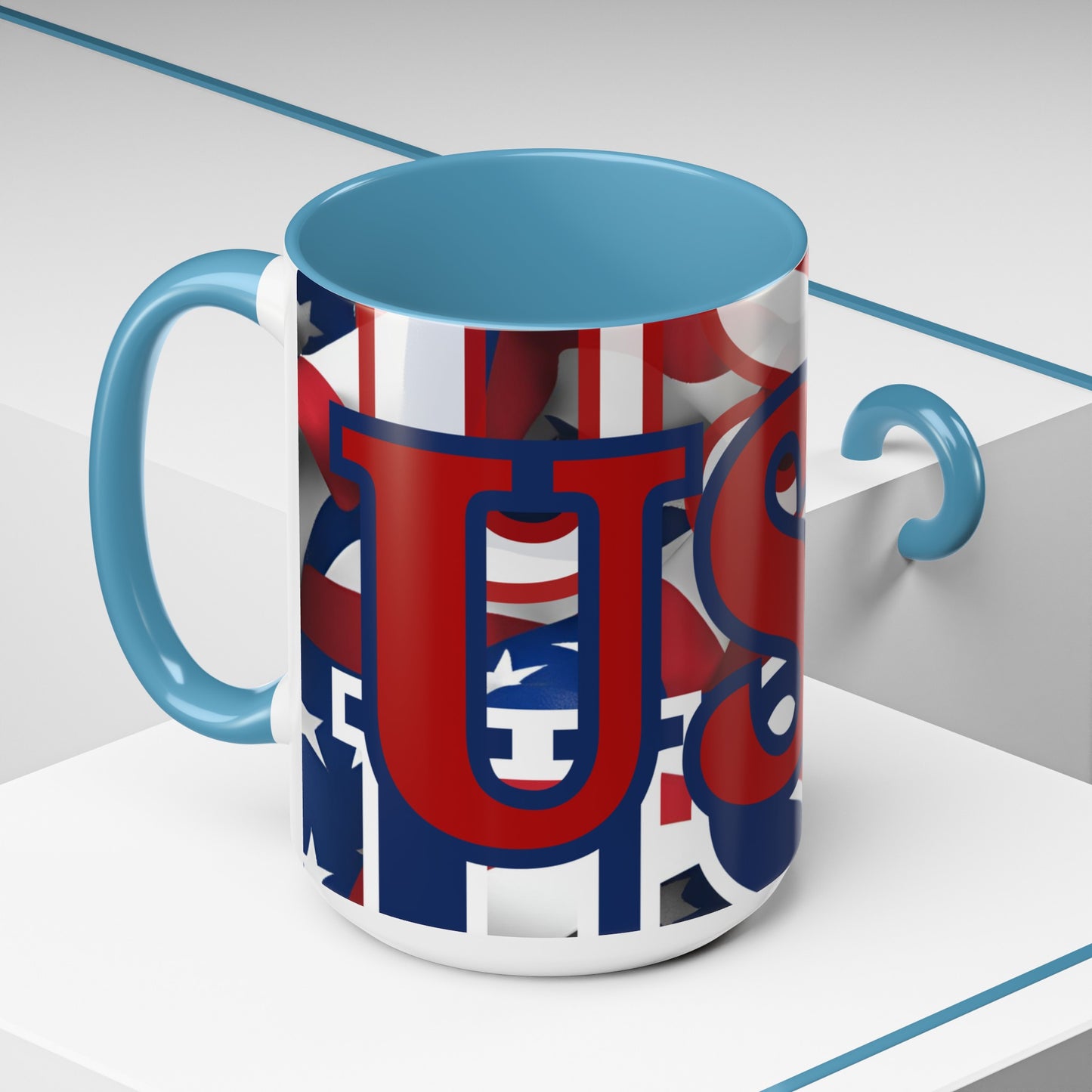 USA! USA! USA RDfont Patriot Accent Mug by cypherpunkgear