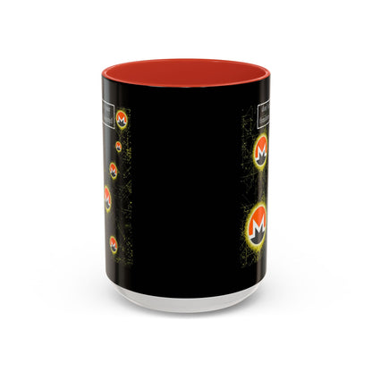 Monero (XMR) don't assume your freedoms are assured Black Accent Mug by cypherpunkgear.com