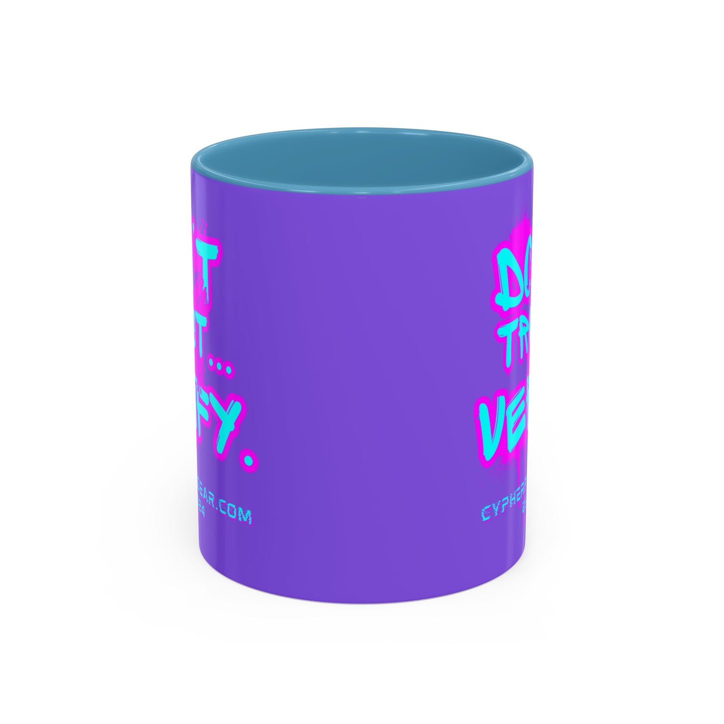 Don't Trust...Verify. Light Purple Accent Mug by cypherpunkgear.com