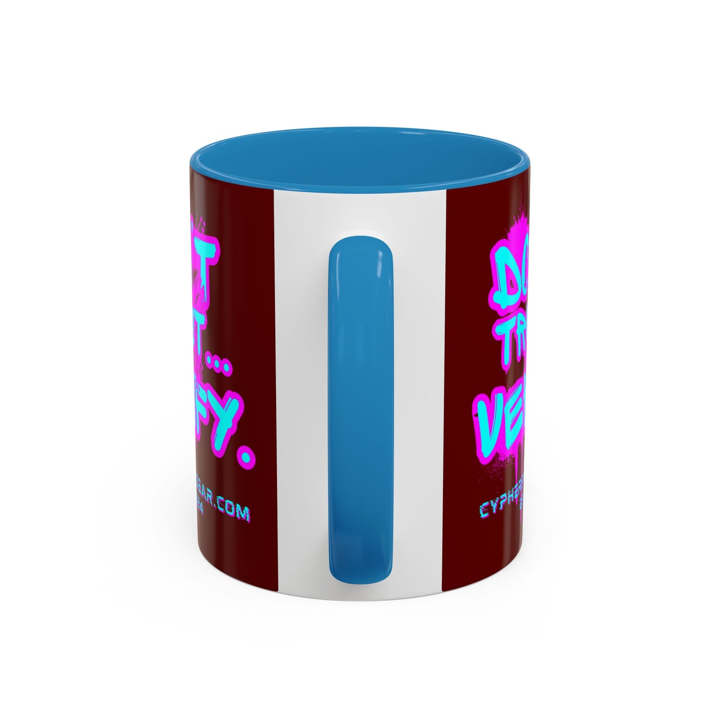 Don't Trust...Verify. Red Accent Mug by cypherpunkgear.com