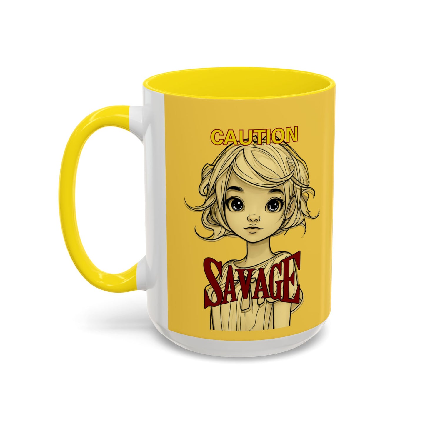 Caution, Savage Yellow Accent Mug by cypherpunkgear.com